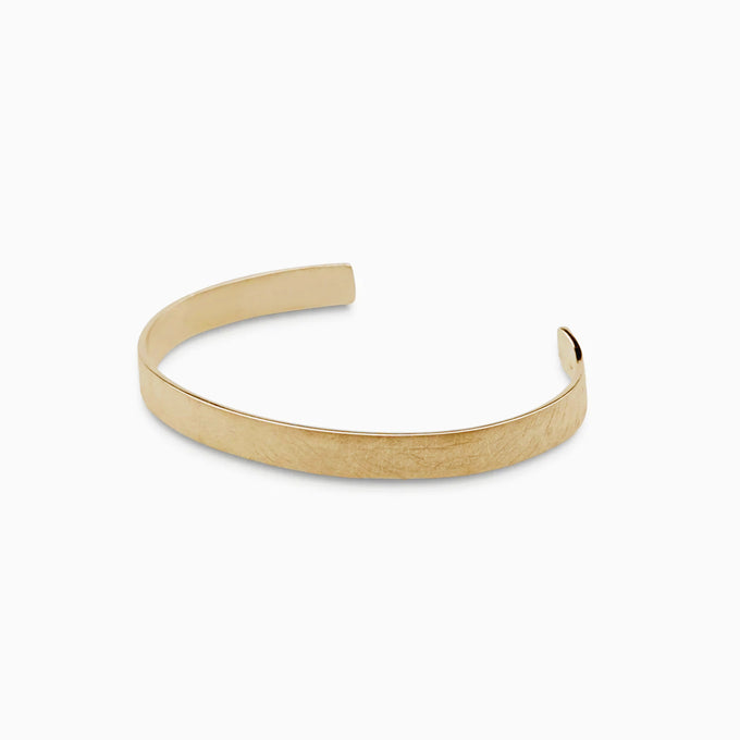 Unisex Brushed Cuff Fine | Solid Yellow Gold