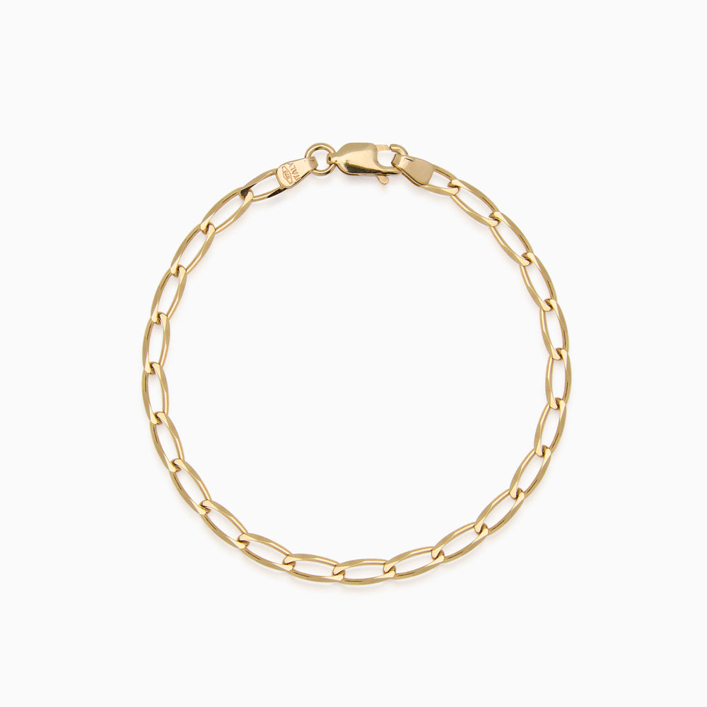 Fine Ribbon Link Bracelet | Yellow Gold