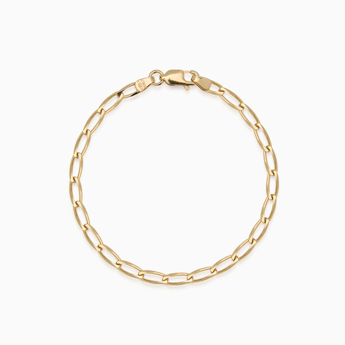 Fine Ribbon Link Bracelet | Yellow Gold