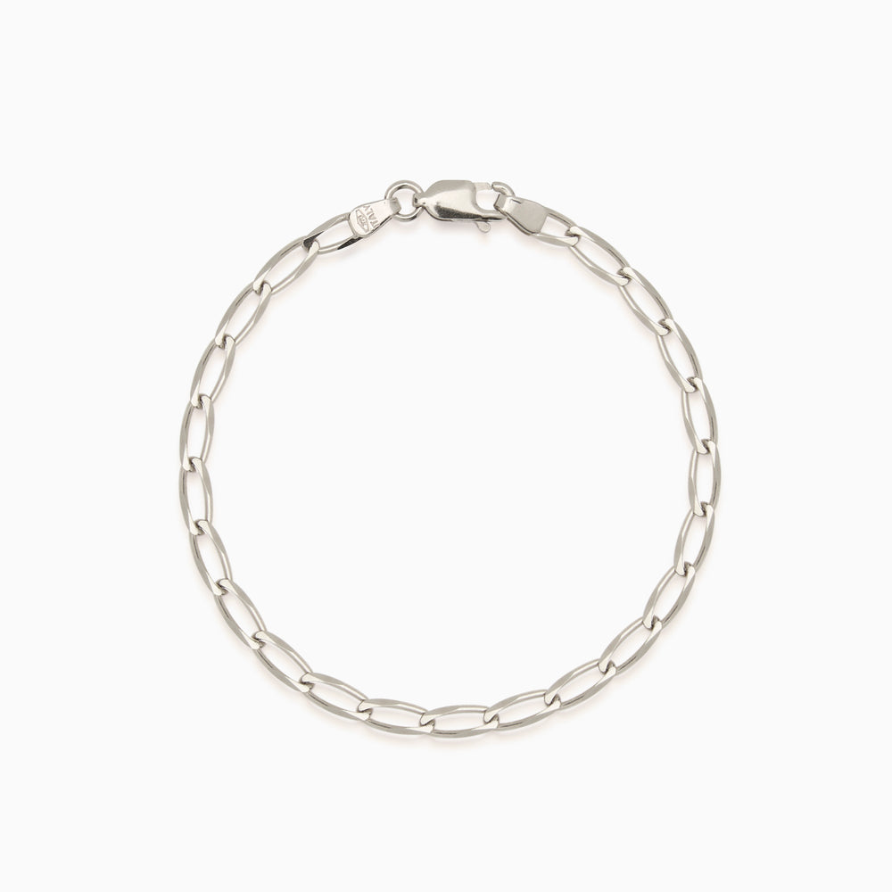 Fine Ribbon Link Bracelet | Silver