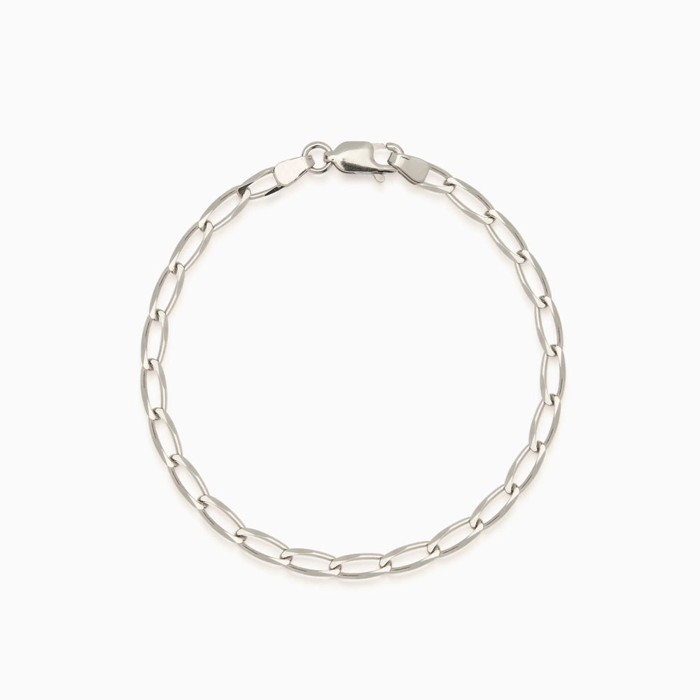 Fine Ribbon Link Bracelet | Silver