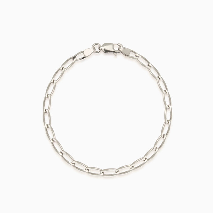 Fine Ribbon Link Bracelet | Silver