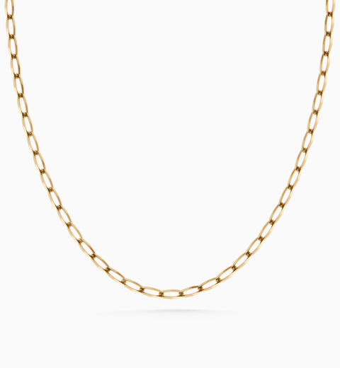 Fine Ribbon Link Necklace | Yellow Gold