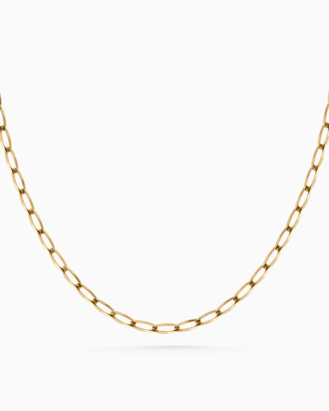 Fine Ribbon Link Necklace | Yellow Gold
