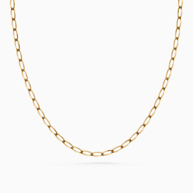 Fine Ribbon Link Necklace | Yellow Gold