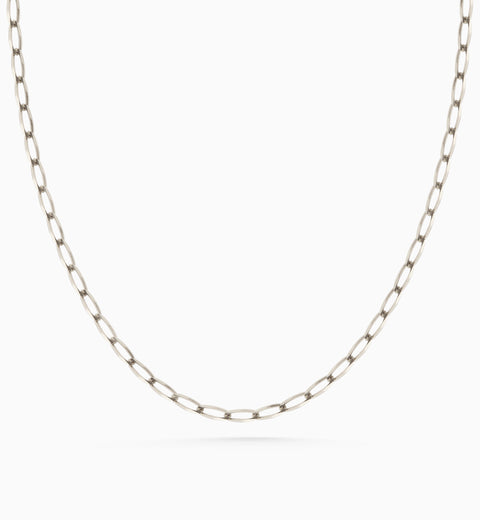 Fine Ribbon Link Necklace | Silver