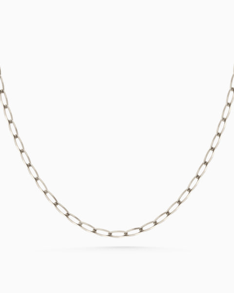 Fine Ribbon Link Necklace | Silver