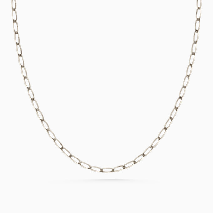Fine Ribbon Link Necklace | Silver