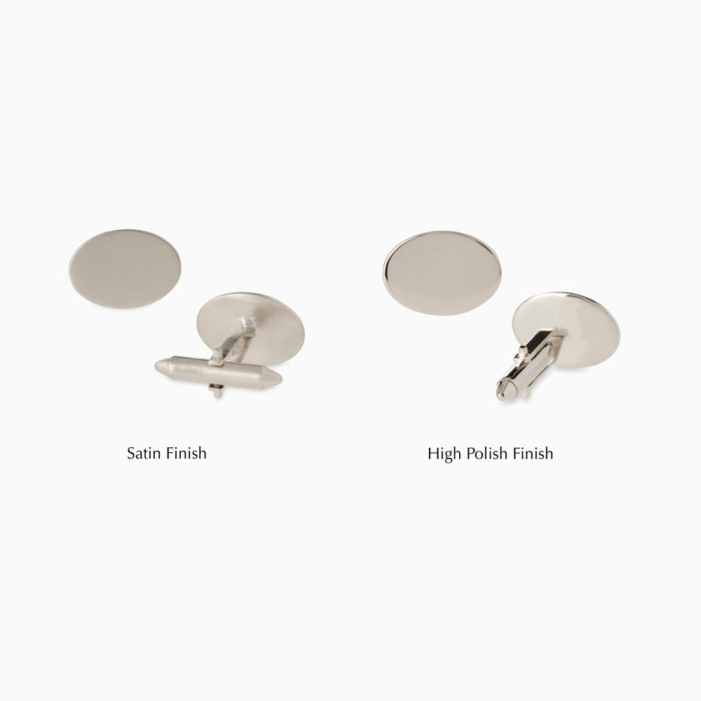 Custom Engraved Halo Cufflinks | White Gold