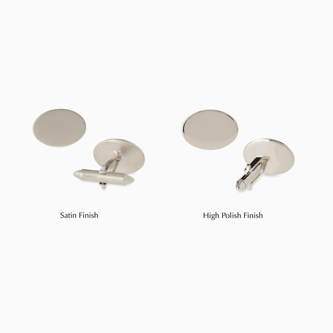 Custom Engraved Halo Cufflinks | White Gold