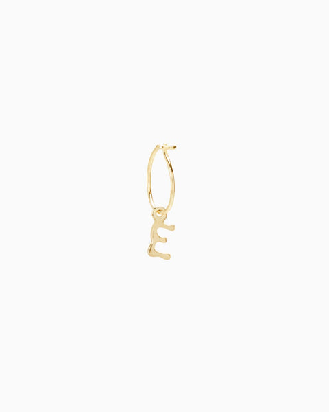 Tiny Letter Earring | Solid Gold