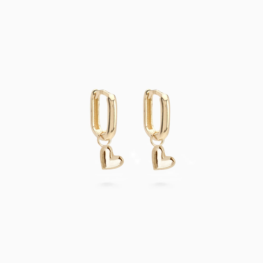 Mini Heart Earring Charm | Yellow Gold