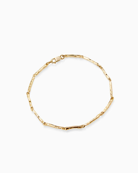 Delicate Hammered Bracelet | Yellow Gold