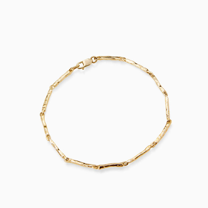 Delicate Hammered Bracelet | Yellow Gold