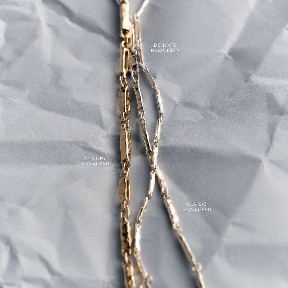 Chunky Hammered Necklace | Yellow Gold