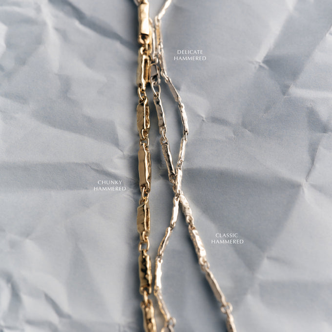 Chunky Hammered Necklace | Yellow Gold