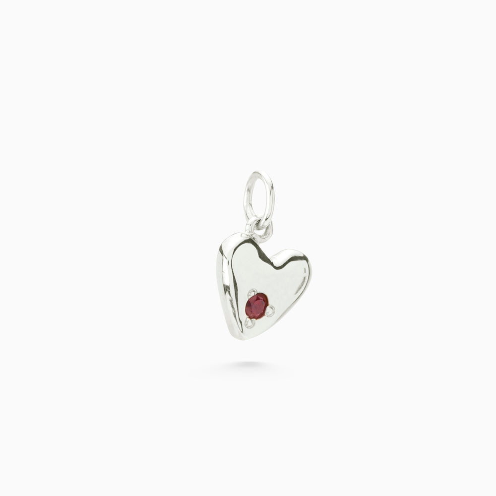 Heart Stone Pendant | Silver