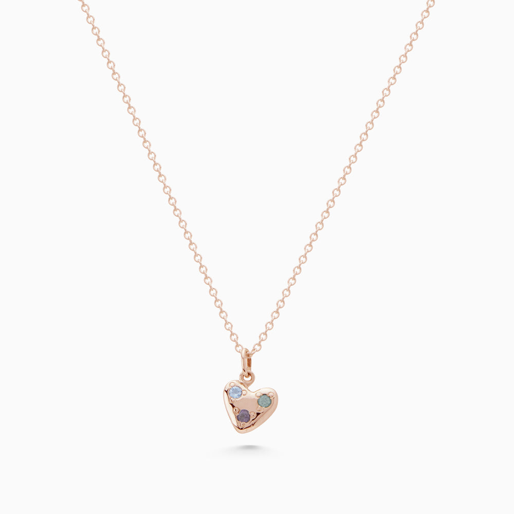 Heart Stone Pendant | Rose Gold