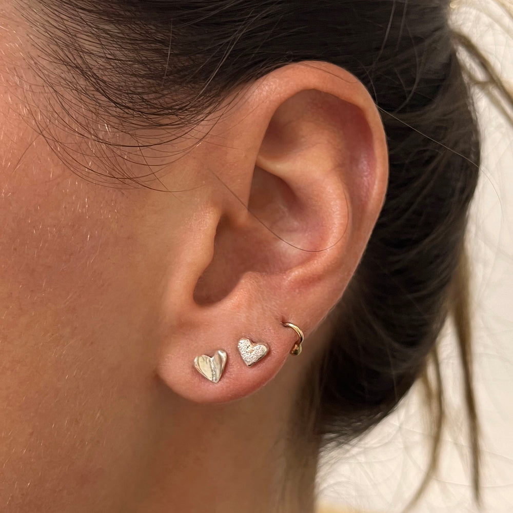 Open Heart Stud | Silver