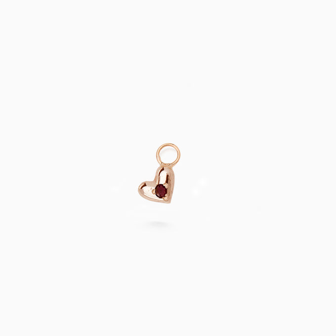 Mini Heart Stone Earring Charm | Rose Gold