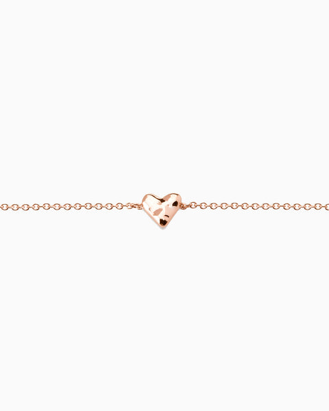 Organic Heart Bracelet | Rose Gold