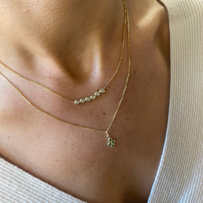 Cross Stone Pendant | Yellow Gold