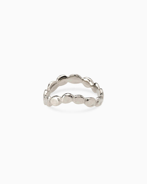 Pebble Circuit Ring | Solid White Gold