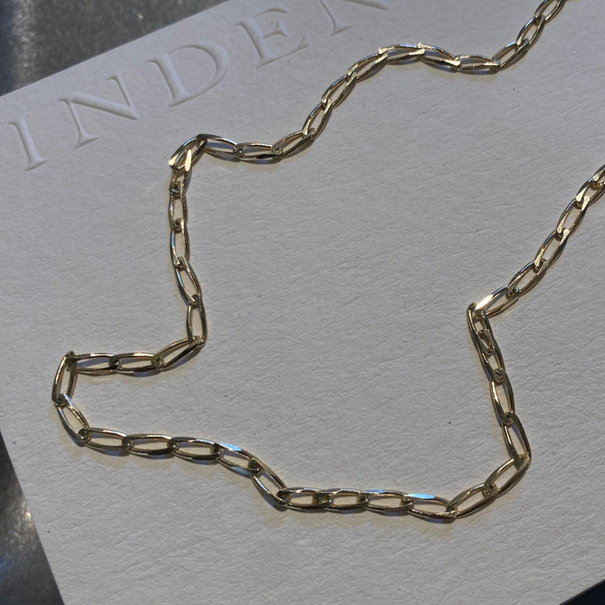 Fine Ribbon Link Necklace | Yellow Gold