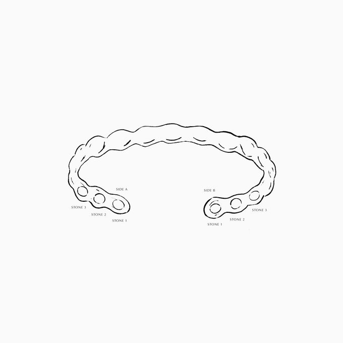 Pebble Stone Cuff  | Solid Yellow Gold