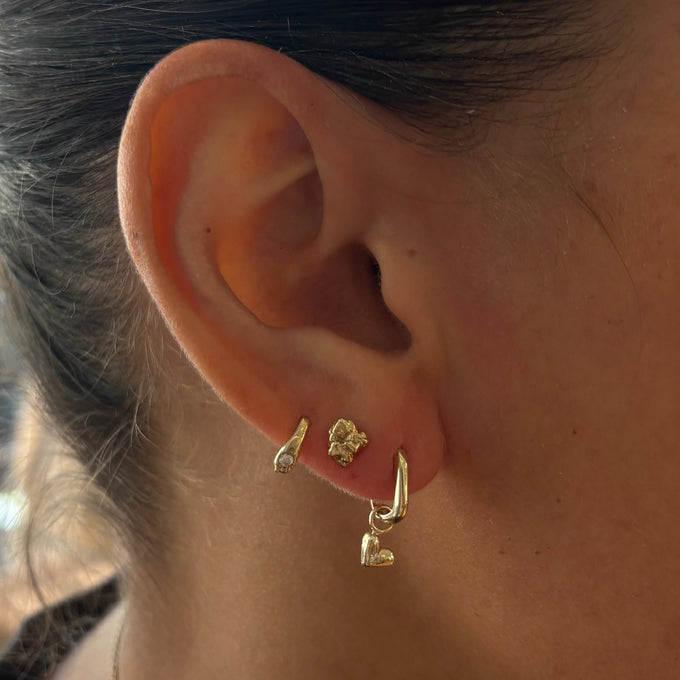 Mini Heart Earring Charm | Yellow Gold