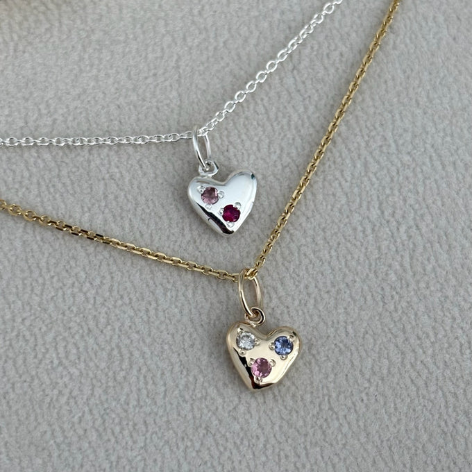 Heart Stone Pendant | Silver