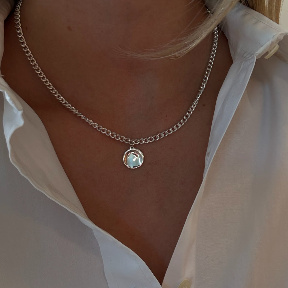 Custom Engraved Charm Necklace | Silver