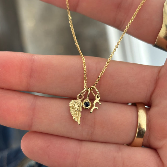 Angel Wing Charm | Yellow Gold