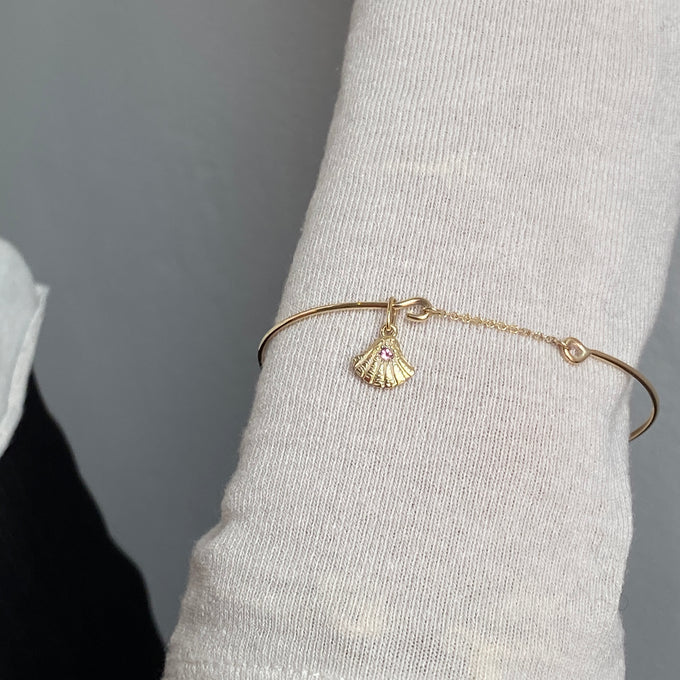 Birthstone Pendant Weave Bracelet | Yellow Gold