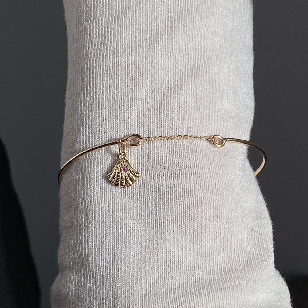 Birthstone Pendant Weave Bracelet | Yellow Gold