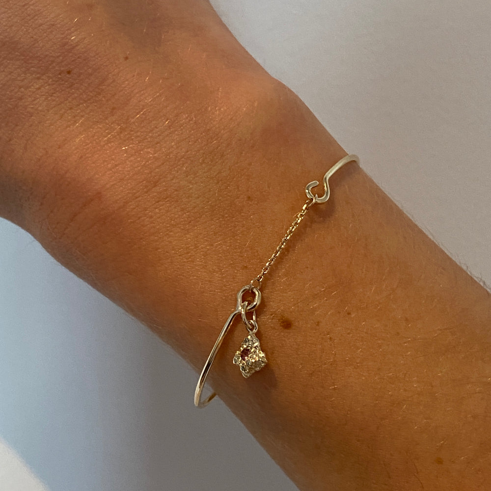 Birthstone Pendant Weave Bracelet | Yellow Gold