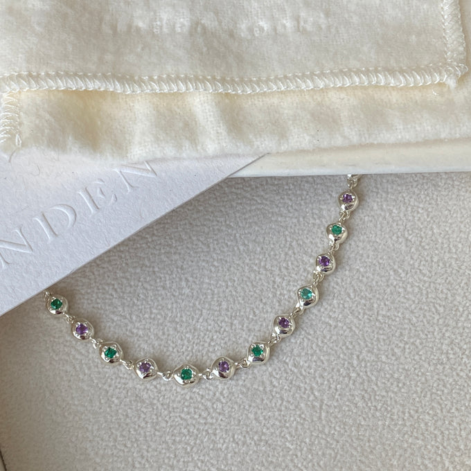 Ripple Stone Necklace | Silver