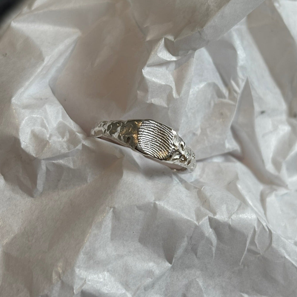 Impression™ Slate Signet Ring | Silver