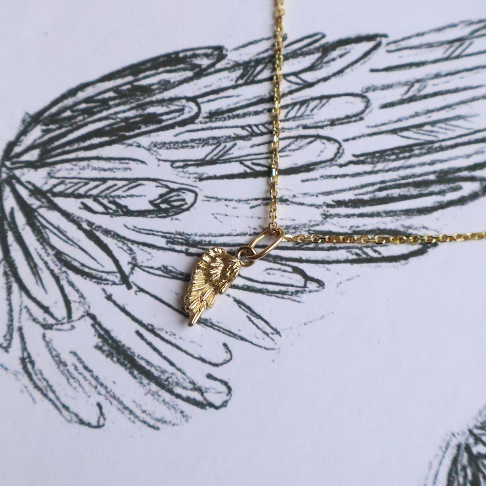 Angel Wing Charm | Yellow Gold