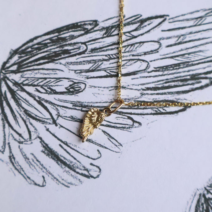 Angel Wing Charm | Yellow Gold