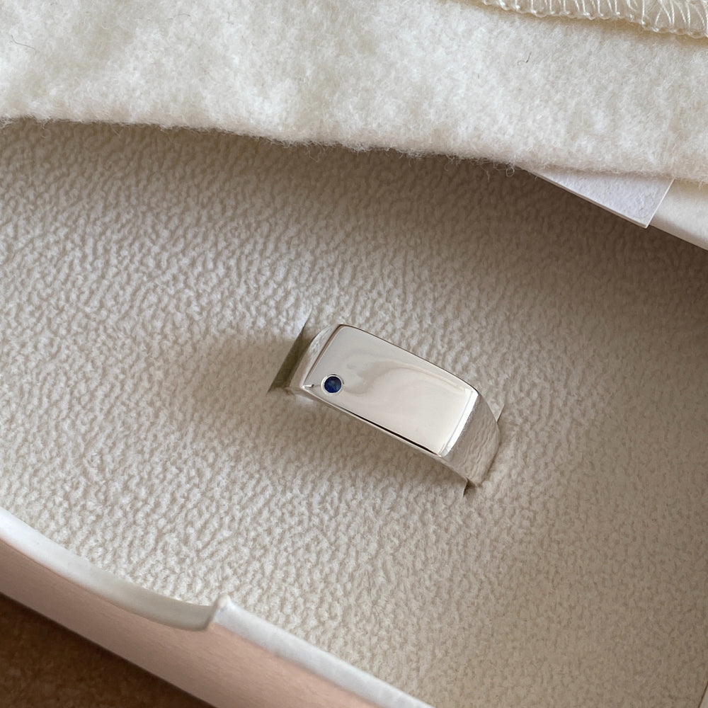 Rectangle Stone Signet Ring | Silver