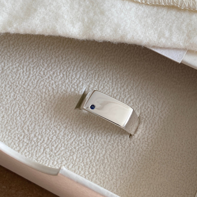 Rectangle Stone Signet Ring | Silver