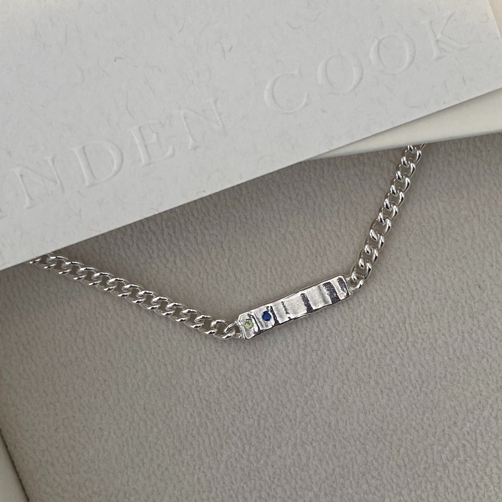 Anvil Tag Stone Necklace | Silver