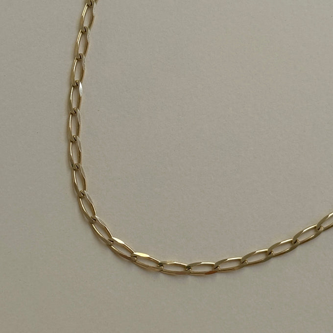 Fine Ribbon Link Necklace | Yellow Gold