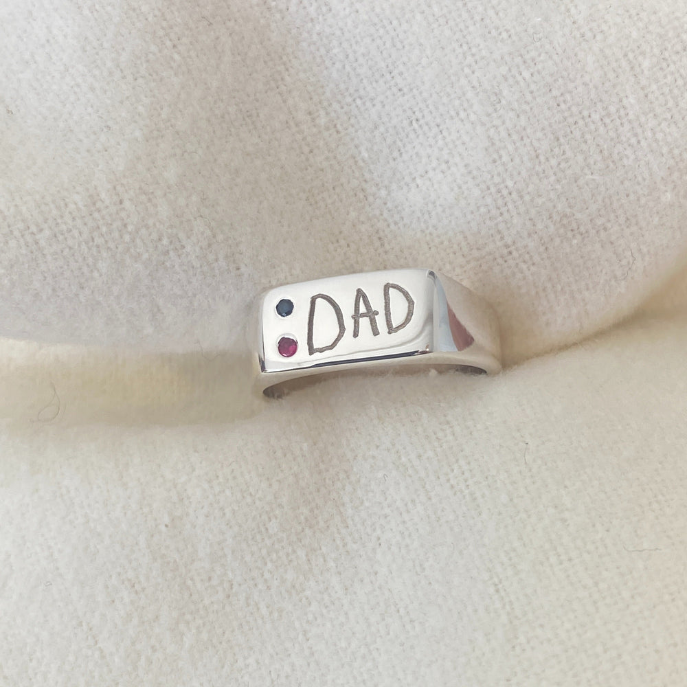 Rectangle Stone Signet Ring | Silver