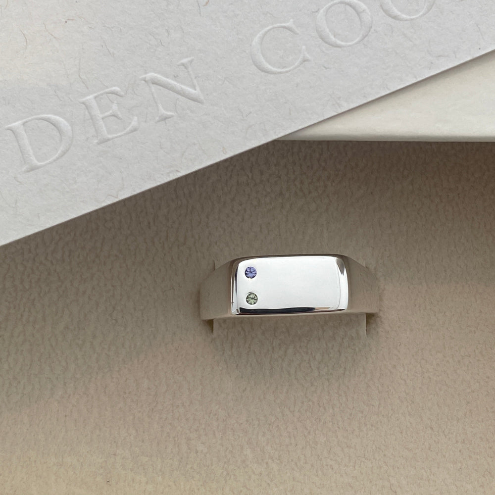 Rectangle Stone Signet Ring | Silver