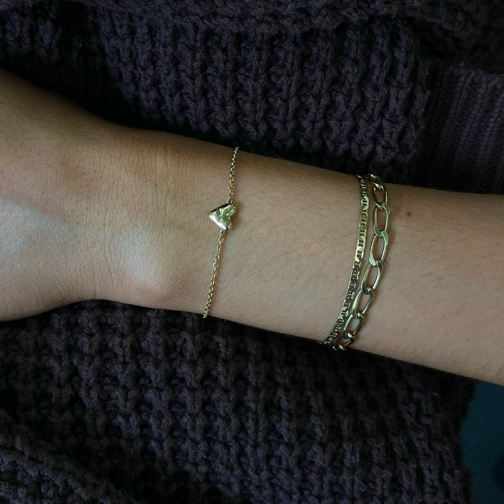 Organic Heart Bracelet | Yellow Gold