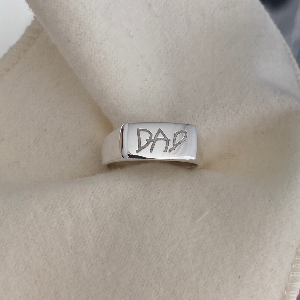 Signature Rectangle Signet Ring | Silver