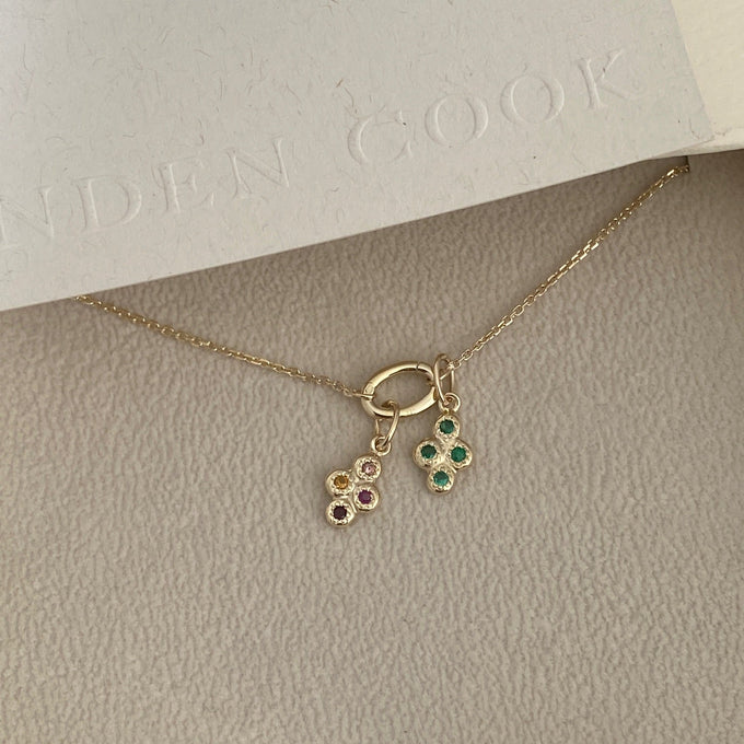 Cross Stone Pendant | Yellow Gold