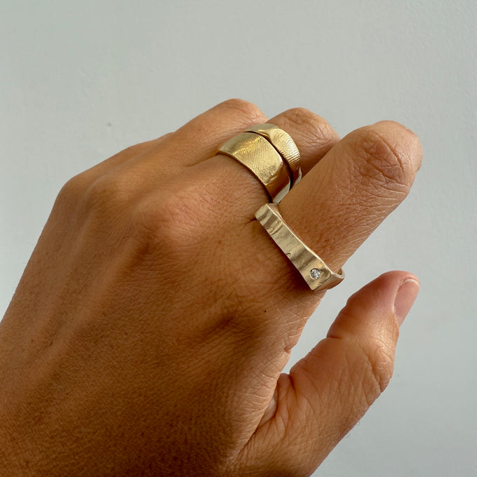 Veil Stone Ring | Solid Yellow Gold